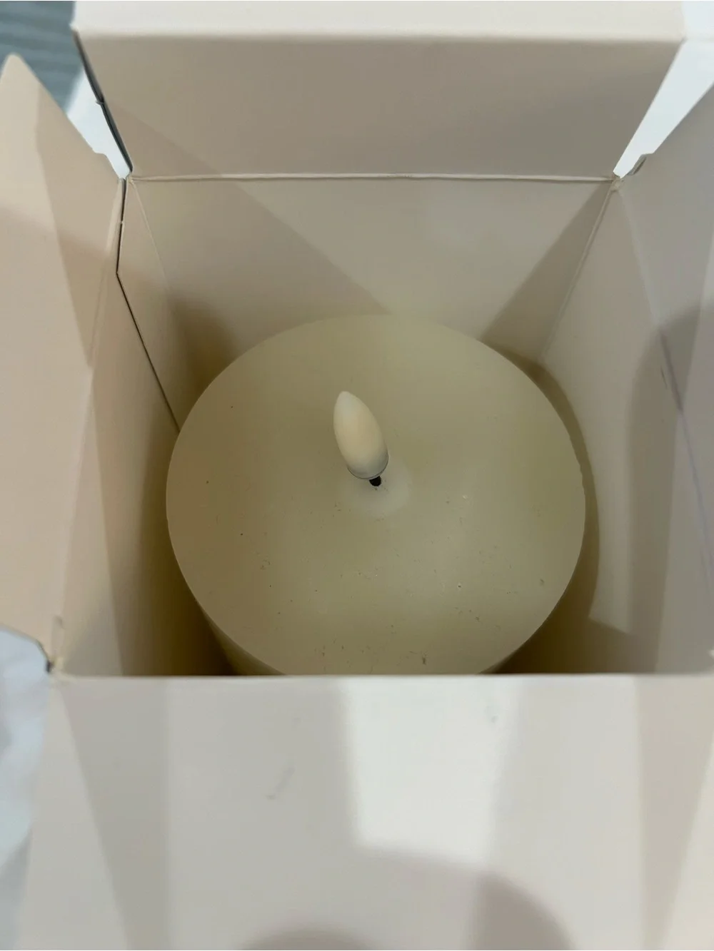 Patria  Ivory LED Pillar Candle with Flicker Flame
